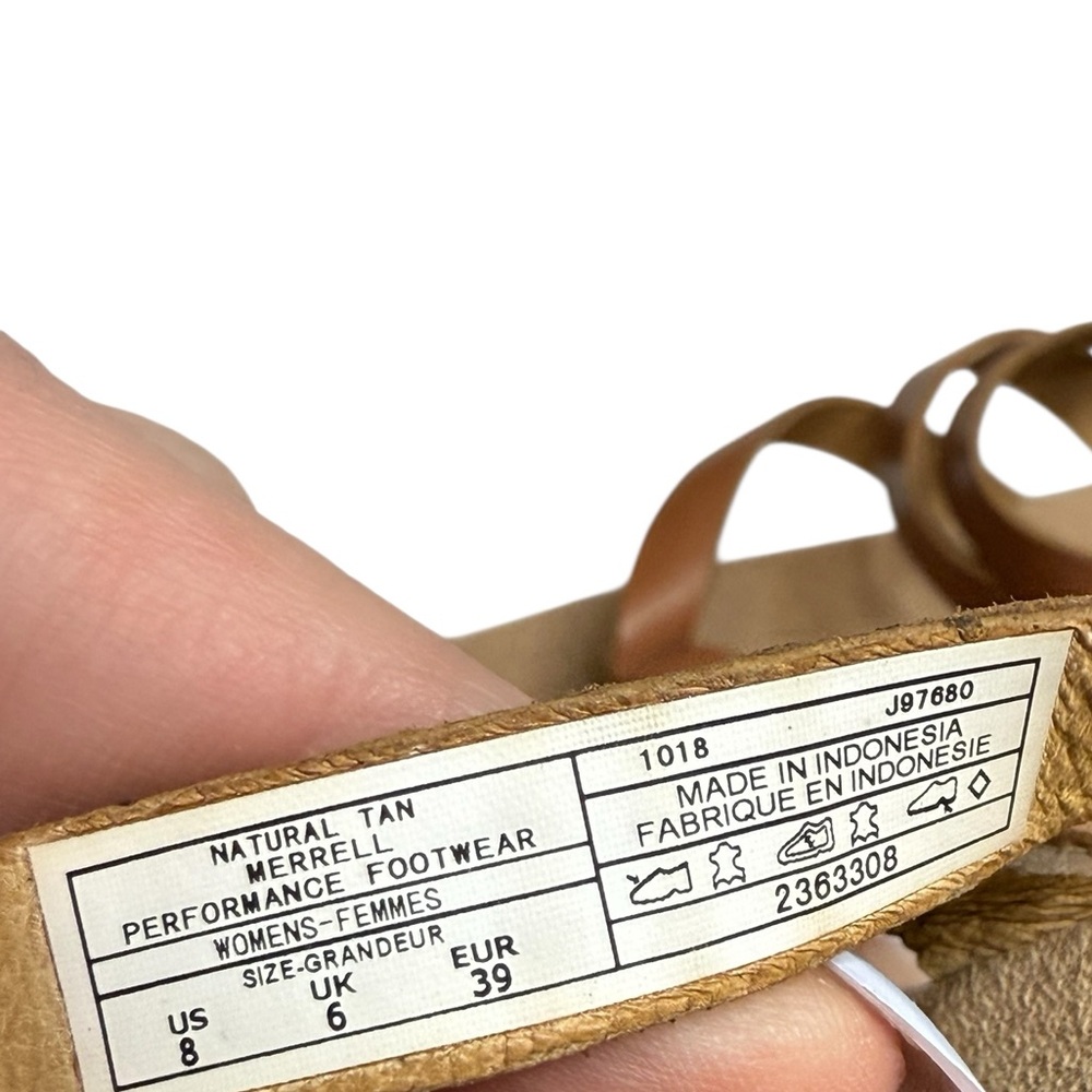 Merrell Women’s Duskair Seaway Post straps Sandal‎ in Natural Tan size 8 - Picture 2 of 12
